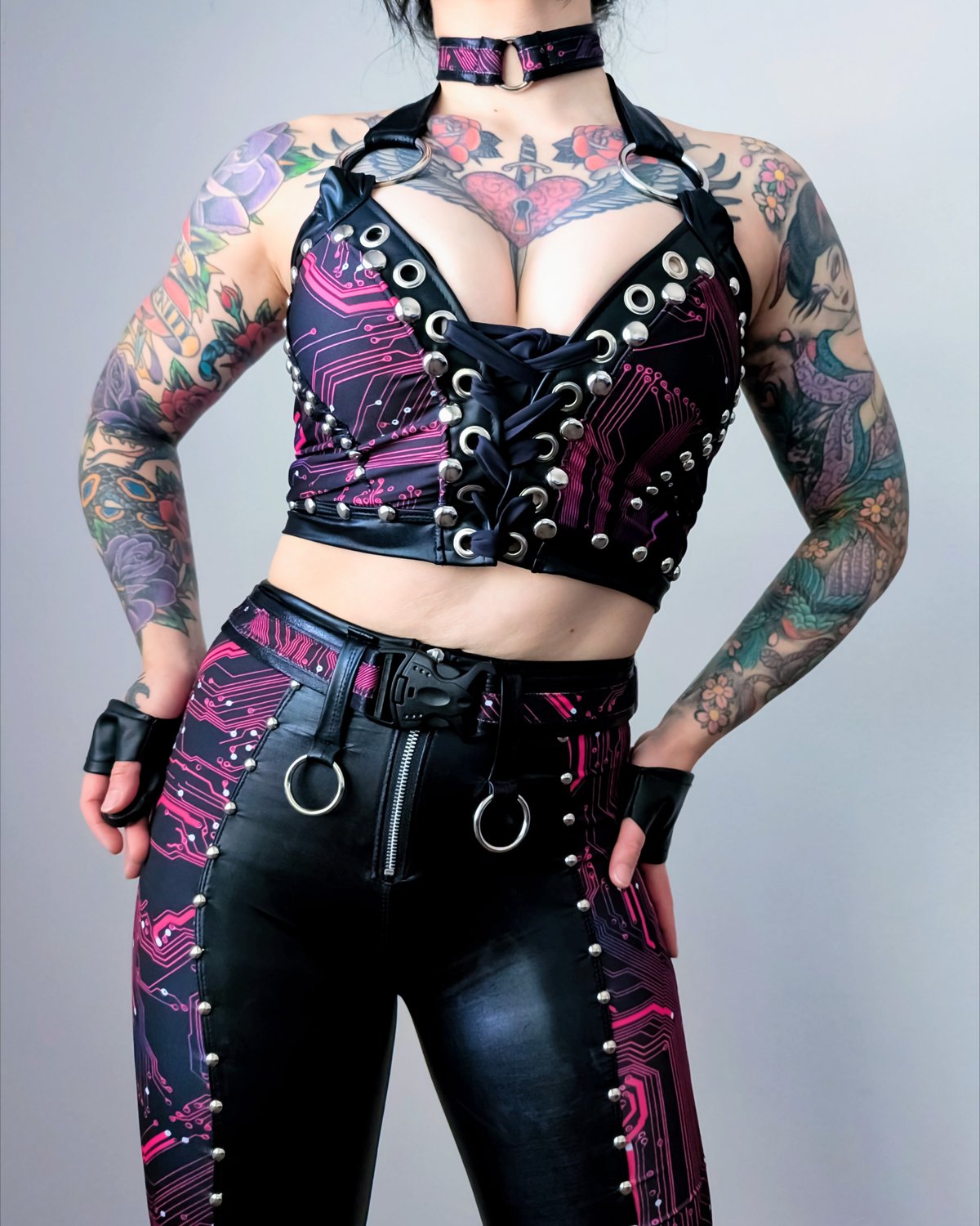 Cyb3r P1nk Bustier w/ Choker