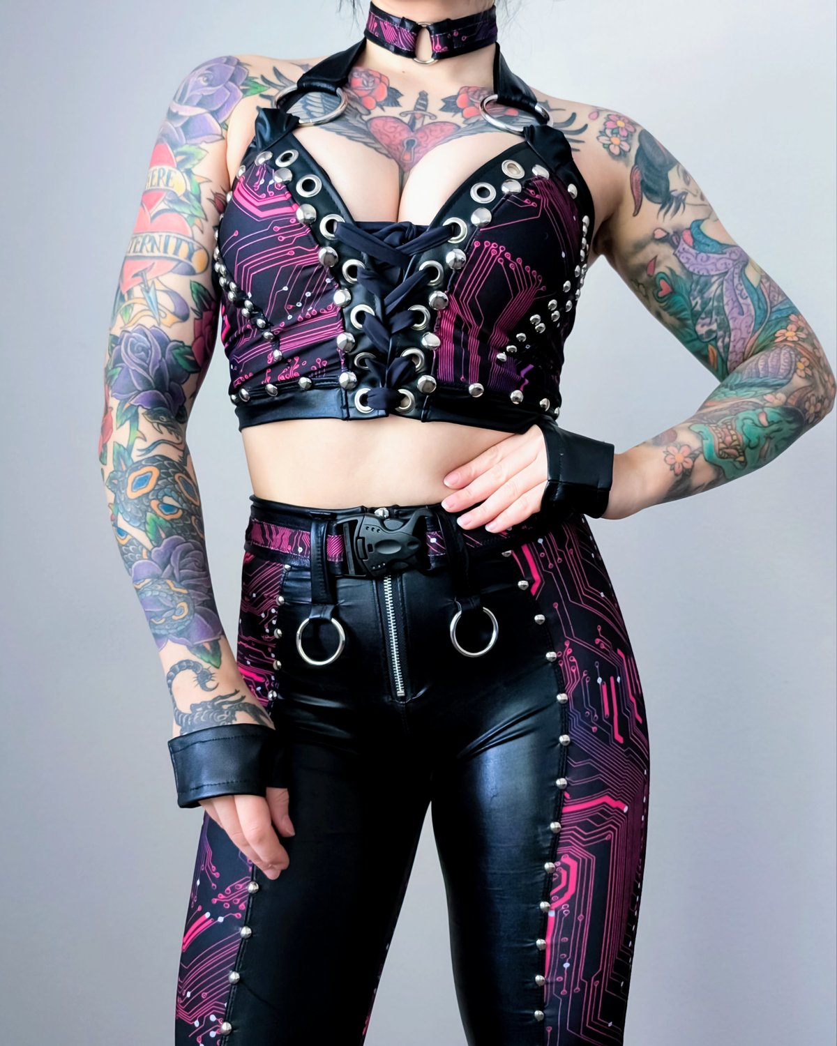 Cyb3r P1nk Bustier w/ Choker