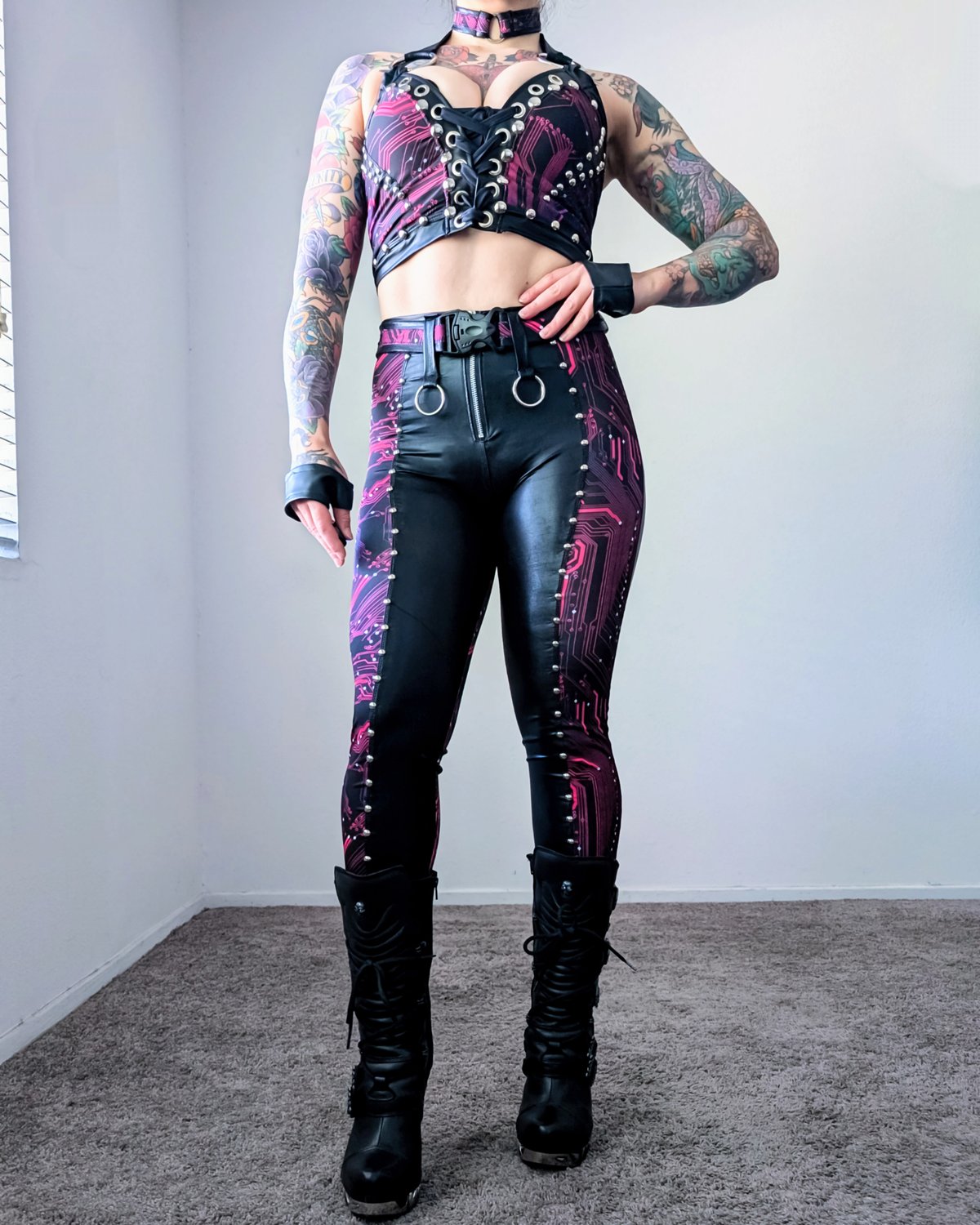 Cyb3r P1nk Leggings V. 1 w/ Belt