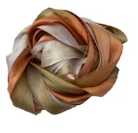 Image 2 of Ready To Ship!  10YD CEDAR WOOD  HAND DYED SARI SILK RIBBON BY COLOR BURST SILK