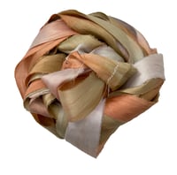 Image 3 of Ready To Ship!  10YD CEDAR WOOD  HAND DYED SARI SILK RIBBON BY COLOR BURST SILK
