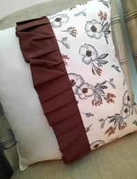 Image 2 of Floral/Cream Solid/Brown Ruffle