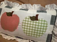 Image 2 of Colorful Applique Apples/Buffalo Check/white ruffle 