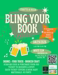 Bling Your Book in April: Crafts & Beer at White Elm