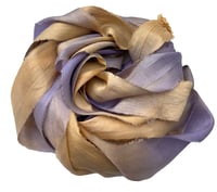 Image 1 of Ready To Ship!  10YD GOLD DIGGER HAND DYED SARI SILK RIBBON BY COLOR BURST SILK