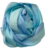 Image 2 of Ready To Ship!  10YD SEA BREEZE HAND DYED SARI SILK RIBBON BY COLOR BURST SILK