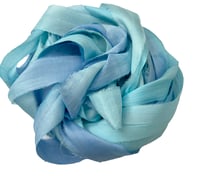 Image 3 of Ready To Ship!  10YD SEA BREEZE HAND DYED SARI SILK RIBBON BY COLOR BURST SILK