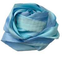 Image 6 of Ready To Ship!  10YD SEA BREEZE HAND DYED SARI SILK RIBBON BY COLOR BURST SILK