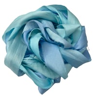 Image 8 of Ready To Ship!  10YD SEA BREEZE HAND DYED SARI SILK RIBBON BY COLOR BURST SILK
