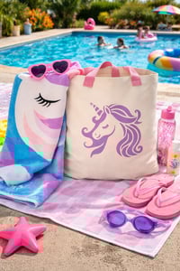 Image 1 of Pretty Unicorn Beach Bag and Towel Set