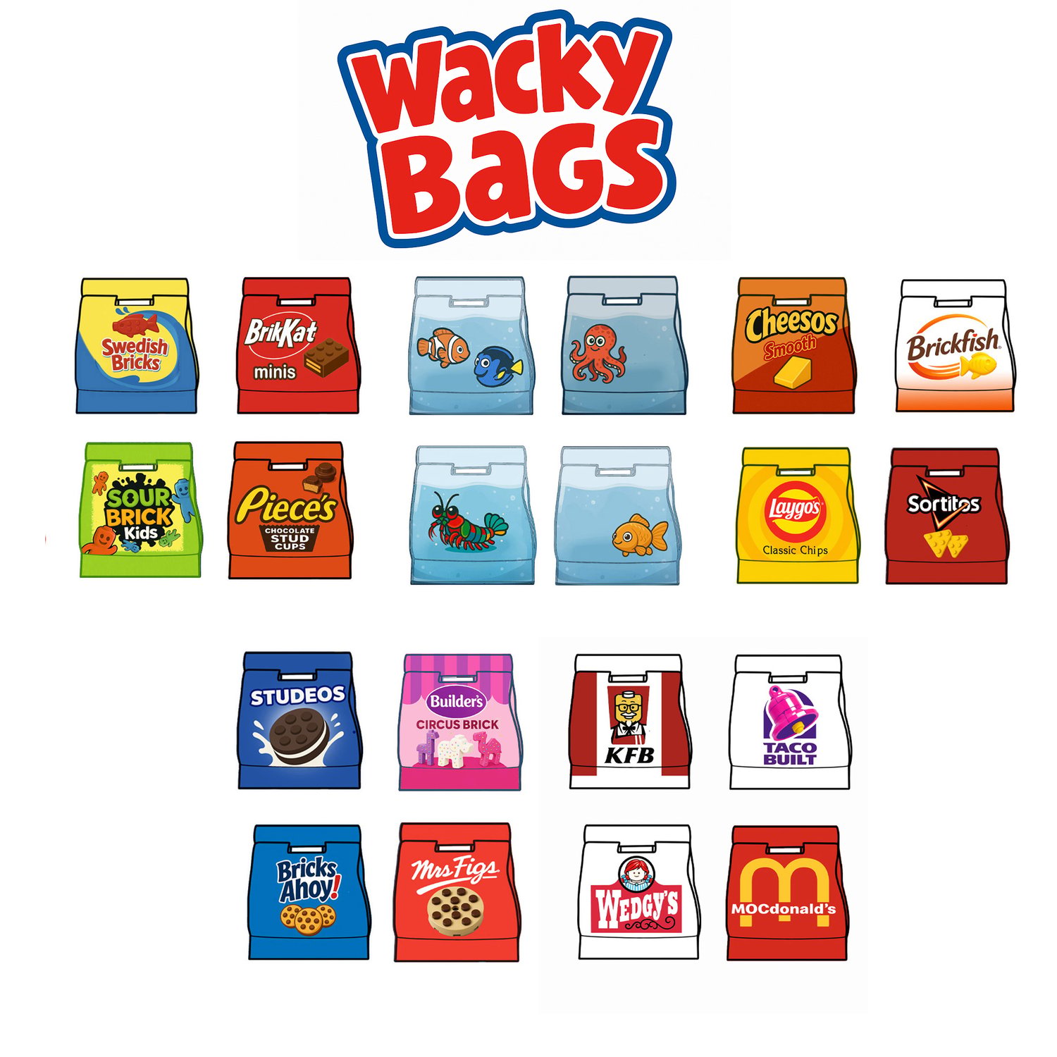 WACKY BAGS Starter Pack (SMALL) - NO Display