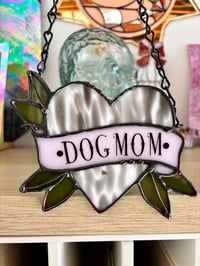 Spotted glass/pink Dog mom sweetheart 