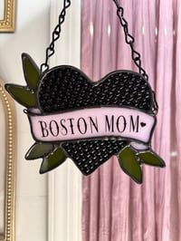 Pink/black Boston mom sweetheart 