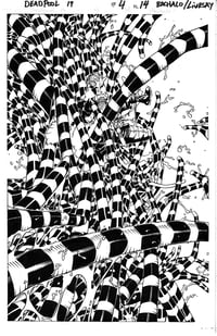 Image 1 of DEADPOOL issue 4 page 14--includes  blue line inks and  pencils!