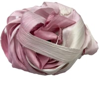 Image 4 of Ready To Ship! 10YD BLUSH OMBRE HAND DYED SARI SILK RIBBON BY COLOR BURST SILK