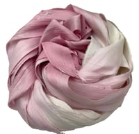 Image 2 of Ready To Ship! 10YD BLUSH OMBRE HAND DYED SARI SILK RIBBON BY COLOR BURST SILK