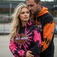 Image 1 of HARLEY DAVIDSON INSPIRED TIE-DYE COUPLES HOODIE SET