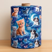 Image 2 of CELESTIAL HEAVEN KITTEN AND PUPPY FABRIC BY THE YARD