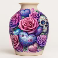 Image 1 of REBEL IN BLOOM HAND PAINTED VASE