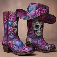 Image 2 of RODEO REBEL COWGIRL BOOTS AND HAT SET