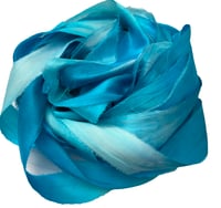 Image 2 of Ready To Ship! 10YD BAHAMA BREEZE HAND DYED SARI SILK RIBBON BY COLOR BURST SILK
