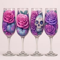 Image 2 of REBEL AT FIRST BLLOM DECORATIVE WINE GLASSES