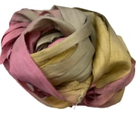 Image 5 of Ready To Ship! 10YD TUMBLEWEED HAND DYED SARI SILK RIBBON BY COLOR BURST SILK