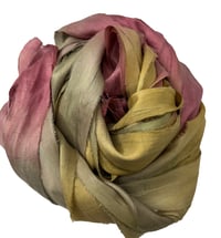 Image 7 of Ready To Ship! 10YD TUMBLEWEED HAND DYED SARI SILK RIBBON BY COLOR BURST SILK