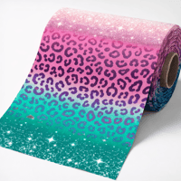Image 2 of FIERCE FADE LEOPARD PRINT GLITTER FABRIC BY THE YARD