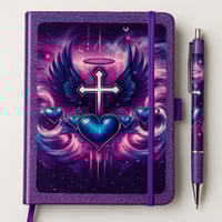 Image 2 of HEARTED HALO GLITTER JOURNAL WITH MATCHING PEN