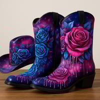 Image 2 of COSMIC ROSE GLOW COWGIRL BOOTS AND HAT SET