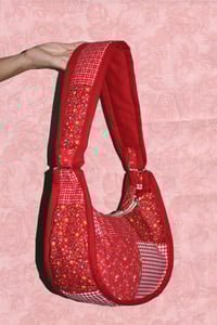 Image 2 of Shojo Princess Patch Bag (Red Gingham + Hearts) 
