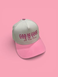 God is Good 2-tone creampink high crown snap back cap