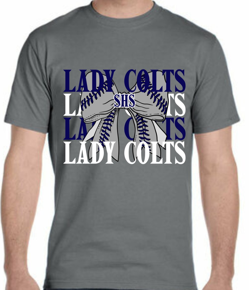 Image of Lady Colts Bow Gray Softball