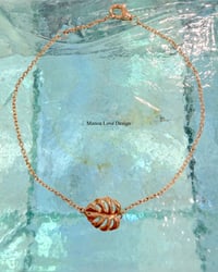 Image 1 of 14k solid gold 10mm monstera Hawaiian bracelet 