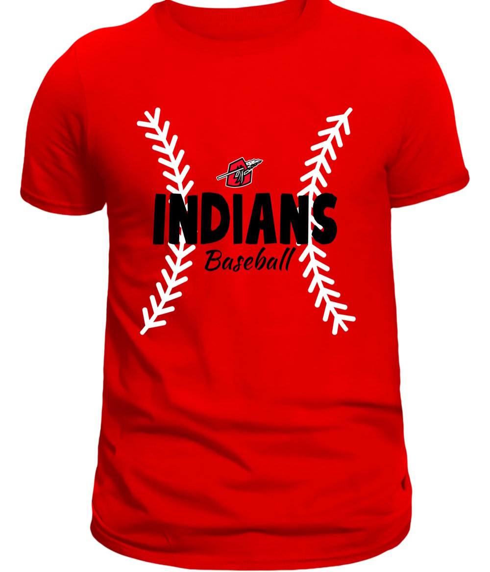 Image of Indians Laces Red Tee