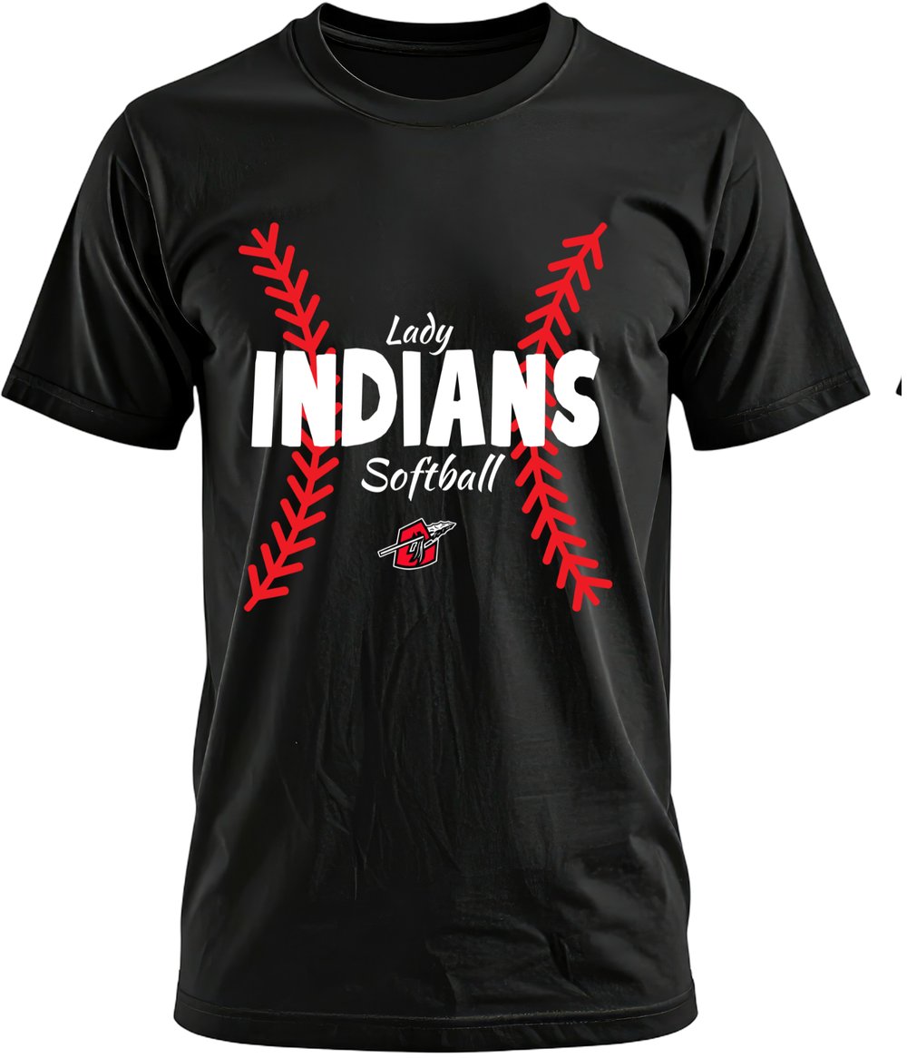 Image of Lady Indians Laces Black Tee