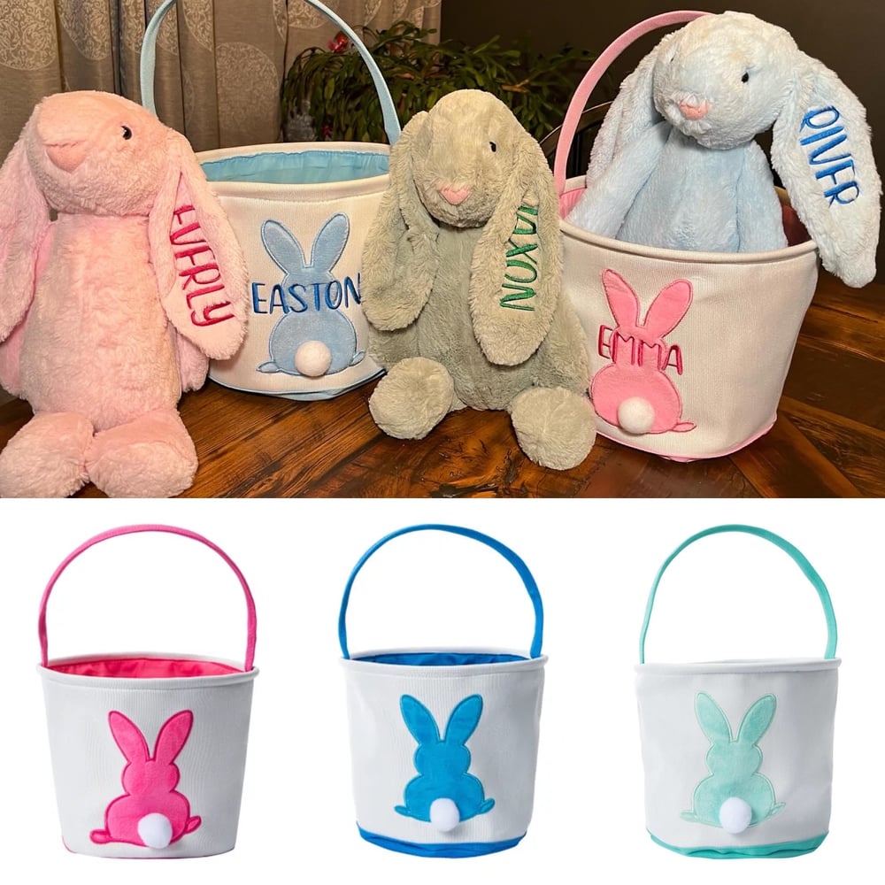 Image of Embroidered Custom Easter Baskets