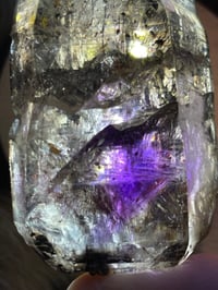 Image 13 of Smoky Amethyst Point With Siver & Red Rutile Inclusions #1972