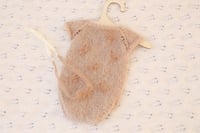 Image 2 of Penny Knit Romper bow beige with tieback