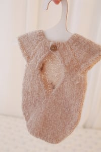 Image 3 of Penny Knit Romper bow beige with tieback