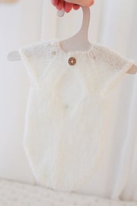 Image 2 of Penny Knit Romper bow white with tieback