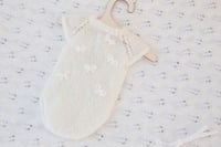 Image 5 of Penny Knit Romper bow white with tieback