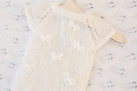 Image 5 of Penny Knit Romper bow white with tieback