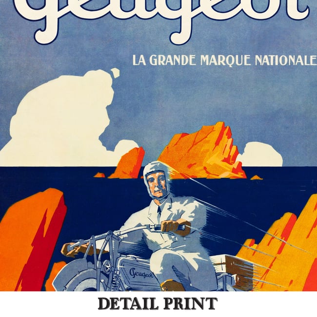 La Moto Peugeot | Georges Favre | 1930 | Wall Art Print | Vintage Poster