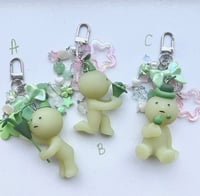Image 3 of Smiski Strawberry Matcha Keychain