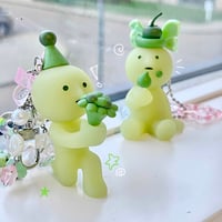 Image 1 of Smiski Strawberry Matcha Keychain