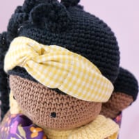 Image 3 of Kit crochet Ma Poupée Awa (version fleurs et Vichy Jaune)