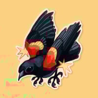 Image 1 of red winged blackbird sticker