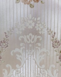 1980s Vintage Crown Wallpaper Rolls - Cottagecore Cream Floral Vinyl 70s - (Set of 4 Rolls) – detail view 6